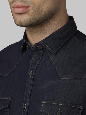 blue solid casual shirt - 17669892 - Standard Image - 5