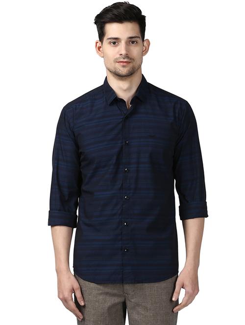 blue striped casual shirt - 17669897 - Standard Image - 1