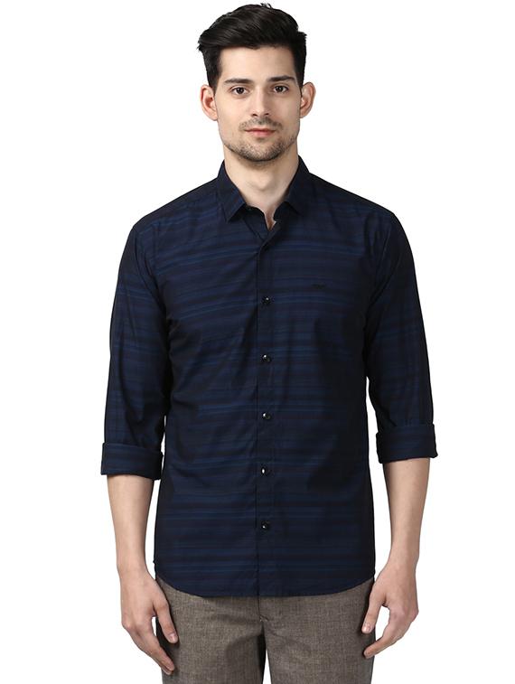 blue striped casual shirt - 17669897 - Zoom Image - 1
