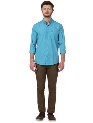 blue solid casual shirt - 17669911 - Standard Image - 4