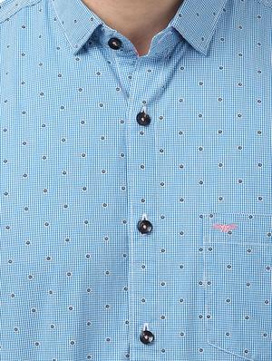 blue printed casual shirt - 17669913 - Standard Image - 5