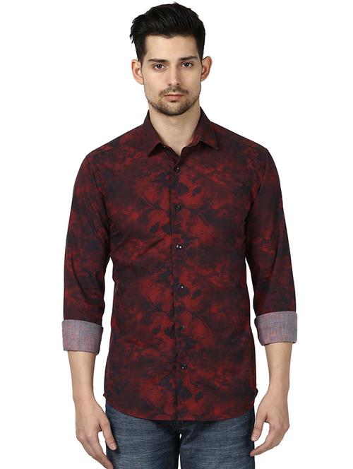 red printed casual shirt - 17669919 - Standard Image - 1