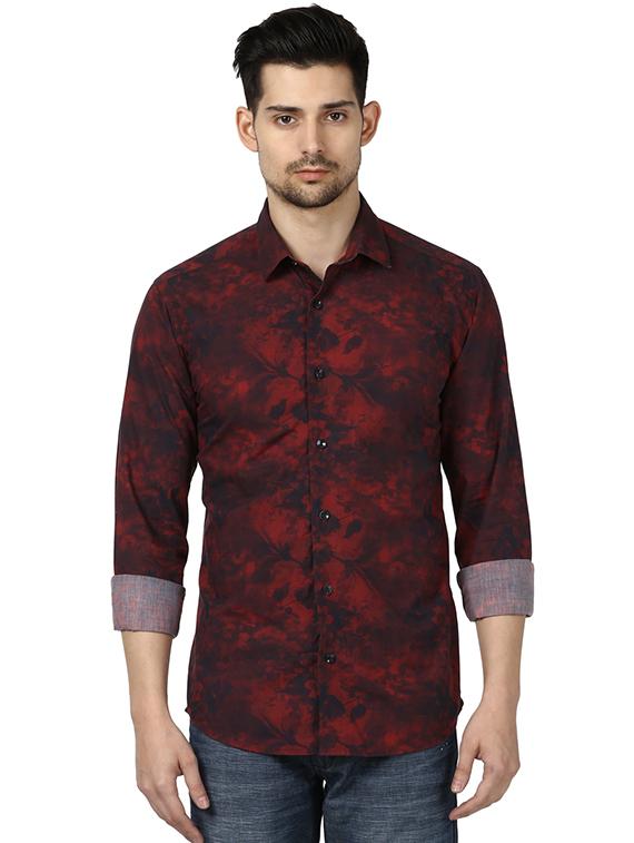 red printed casual shirt - 17669919 - Zoom Image - 1