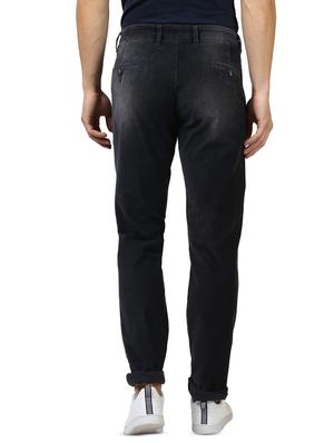 dark blue solid flat front casual trouser - 17669921 - Standard Image - 3