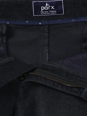 dark blue solid flat front casual trouser - 17669921 - Standard Image - 5