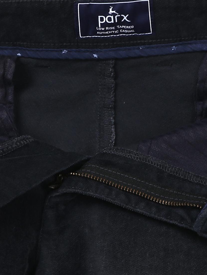dark blue solid flat front casual trouser - 17669921 - Zoom Image - 5