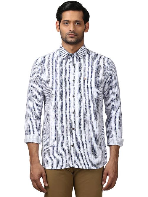 white striped casual shirt - 17669925 - Standard Image - 1