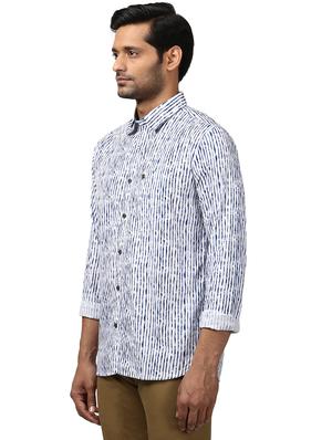 white striped casual shirt - 17669925 - Standard Image - 2