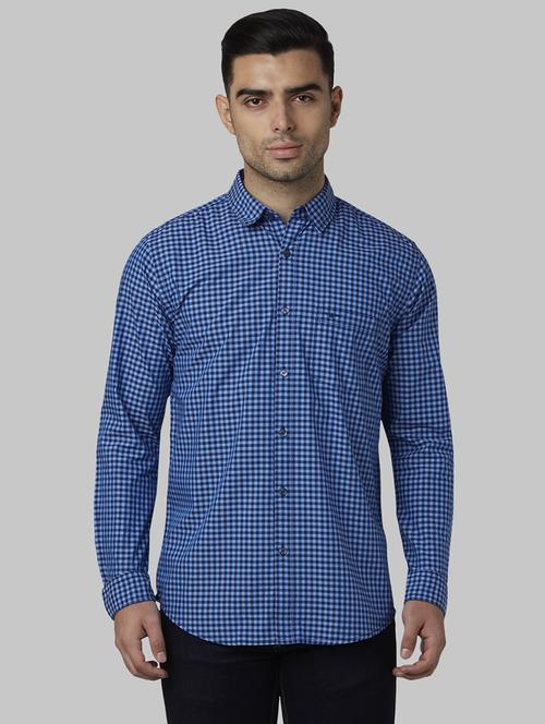 blue checkered casual shirt - 17669927 - Standard Image - 1