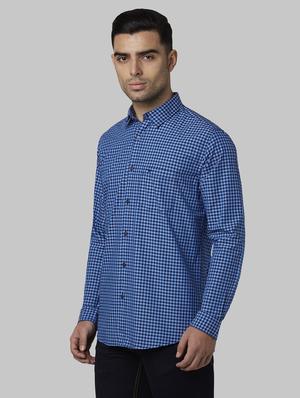 blue checkered casual shirt - 17669927 - Standard Image - 2