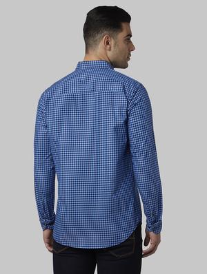 blue checkered casual shirt - 17669927 - Standard Image - 3