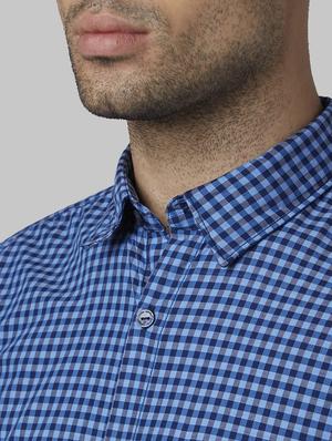 blue checkered casual shirt - 17669927 - Standard Image - 5