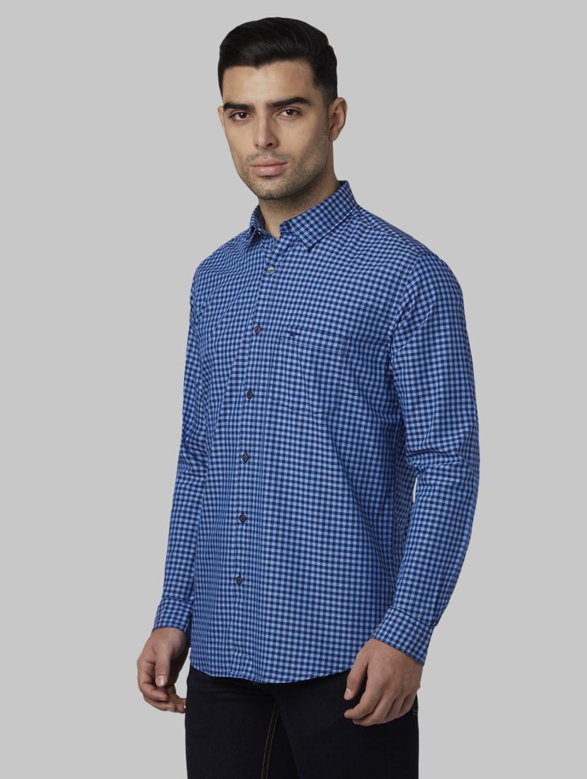 blue checkered casual shirt - 17669927 - Zoom Image - 2