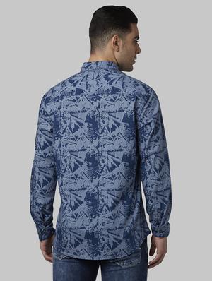 blue printed casual shirt - 17669929 - Standard Image - 3