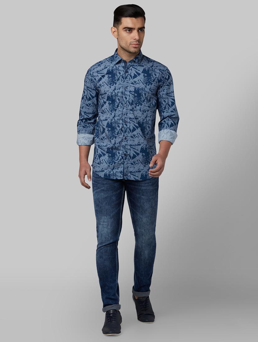 blue printed casual shirt - 17669929 - Zoom Image - 4