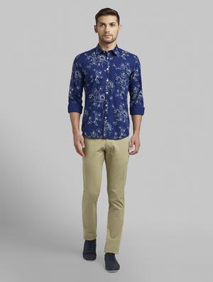 green textured flat front casual trouser - 17669930 - Standard Image - 4