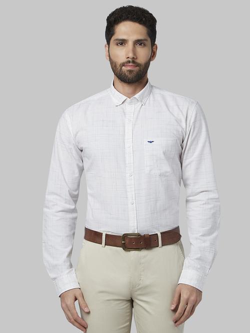 white self design casual shirt - 17669935 - Standard Image - 1