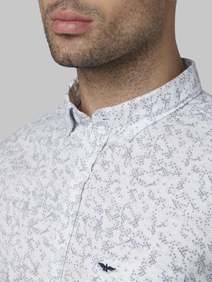 white printed casual shirt - 17669937 - Standard Image - 5