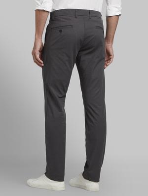 grey textured flat front casual trouser - 17669941 - Standard Image - 3