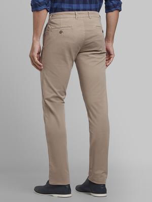 beige solid flat front casual trouser - 17669955 - Standard Image - 3
