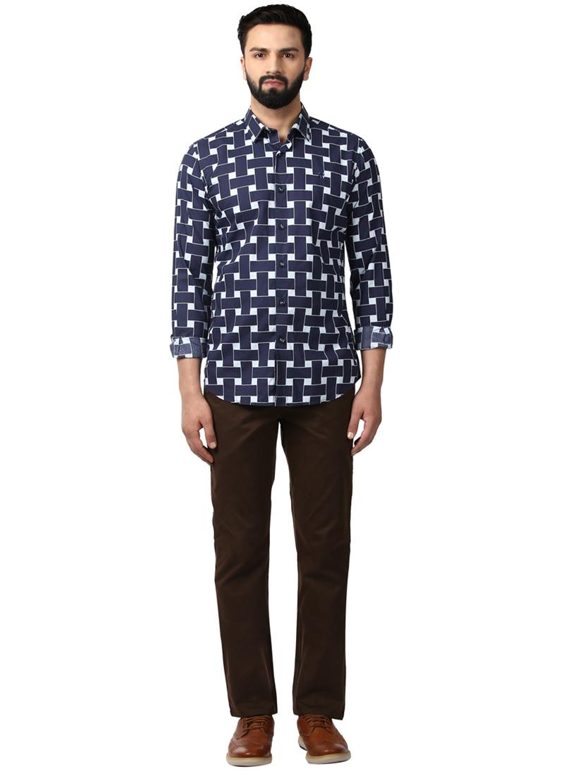 blue geometrical casual shirt - 17669958 - Zoom Image - 5