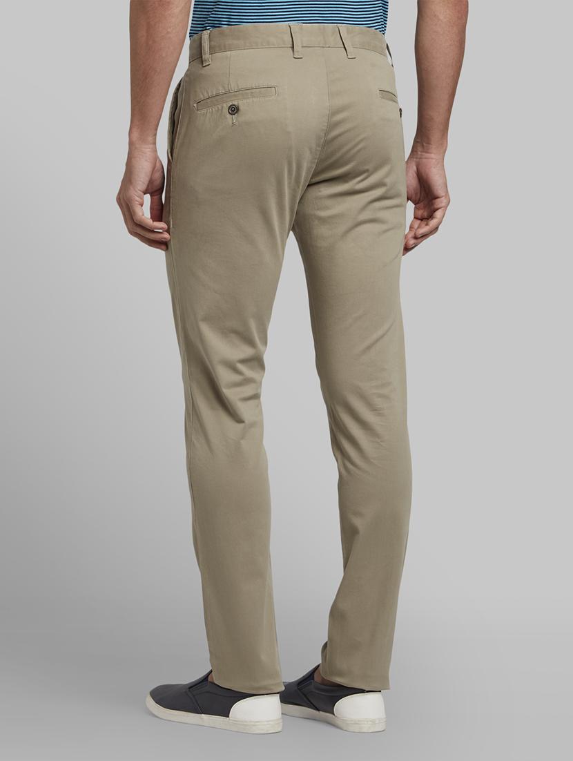 olive green solid flat front casual trouser - 17669969 - Zoom Image - 3