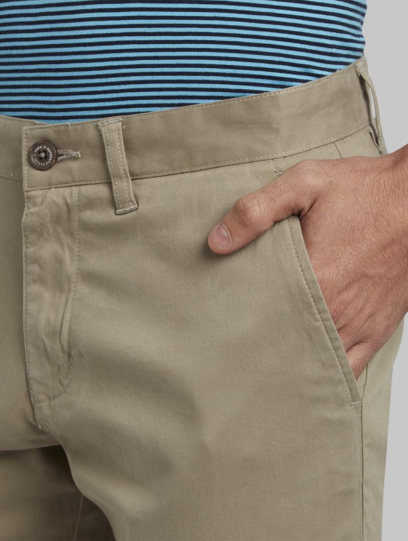 olive green solid flat front casual trouser - 17669969 - Zoom Image - 5