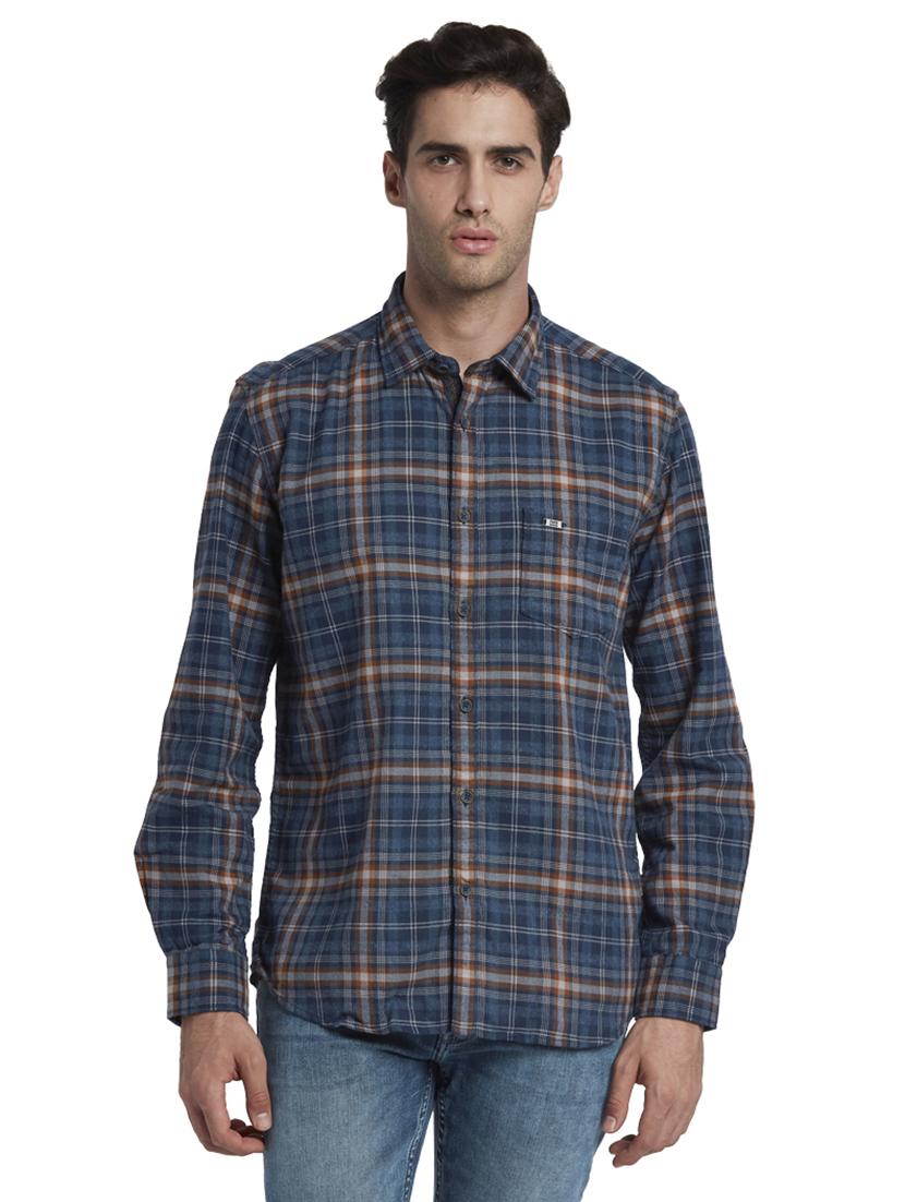 blue checkered casual shirt - 17669972 - Zoom Image - 1