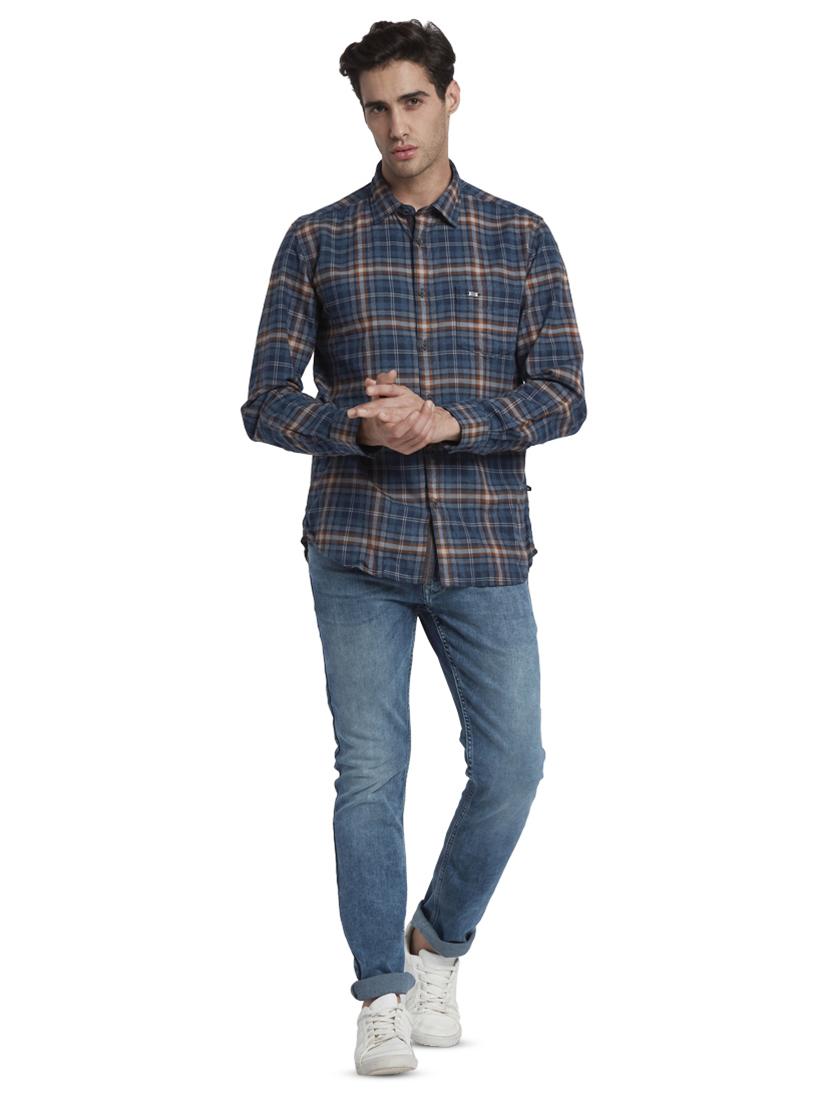 blue checkered casual shirt - 17669972 - Zoom Image - 4