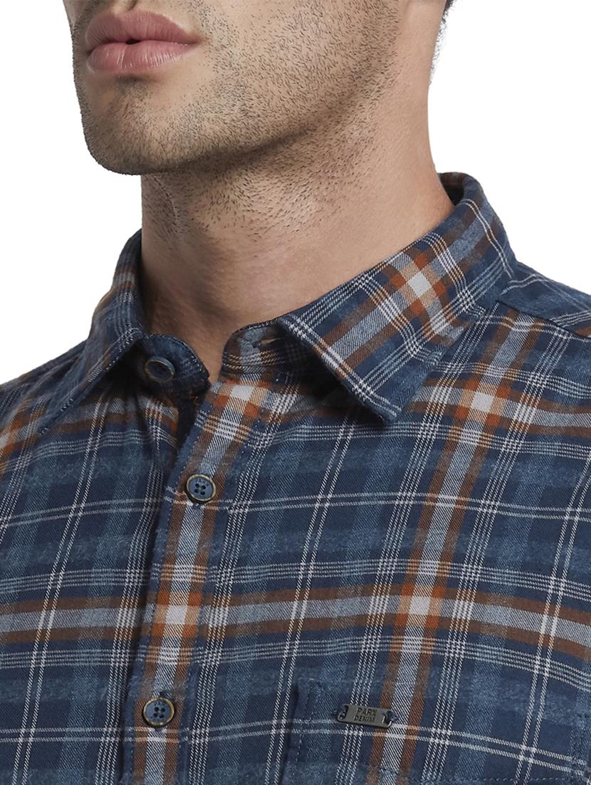 blue checkered casual shirt - 17669972 - Zoom Image - 5