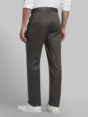 green solid pleated casual trouser - 17669975 - Standard Image - 3