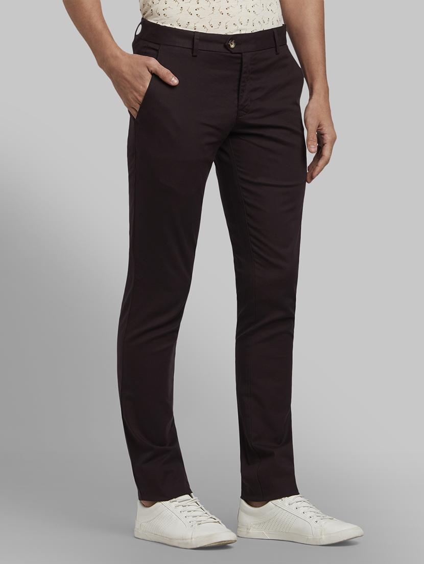 brown solid flat front casual trouser - 17669984 - Zoom Image - 2