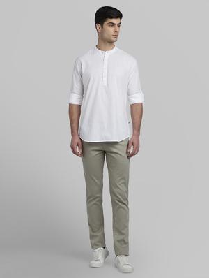 white solid casual shirt - 17669989 - Standard Image - 4