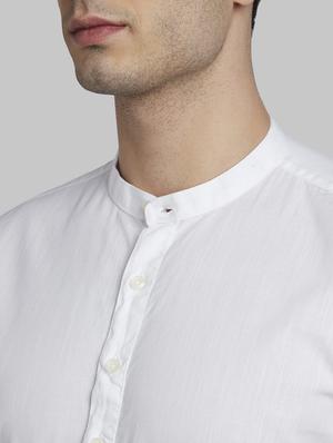 white solid casual shirt - 17669989 - Standard Image - 5