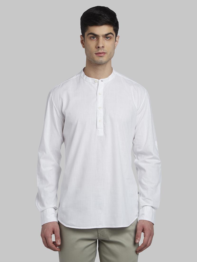white solid casual shirt - 17669989 - Zoom Image - 1
