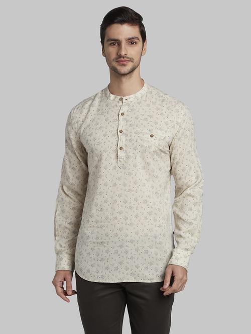 beige printed casual shirt - 17669990 - Standard Image - 1