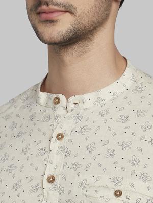 beige printed casual shirt - 17669990 - Standard Image - 5