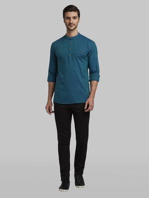 green solid casual shirt - 17669993 - Standard Image - 4