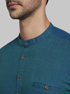 green solid casual shirt - 17669993 - Standard Image - 5