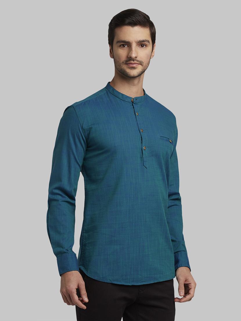 green solid casual shirt - 17669993 - Zoom Image - 2