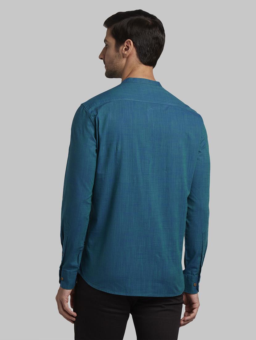 green solid casual shirt - 17669993 - Zoom Image - 3