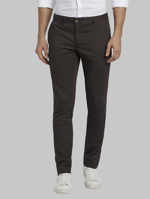 brown textured flat front casual trouser - 17669994 - Standard Image - 1