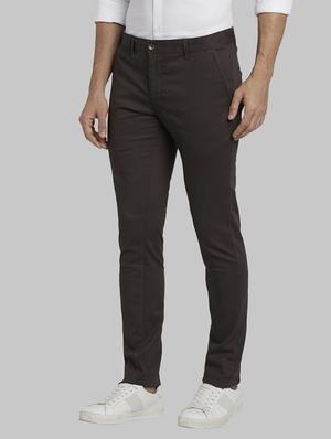 brown textured flat front casual trouser - 17669994 - Standard Image - 2
