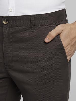 brown textured flat front casual trouser - 17669994 - Standard Image - 5