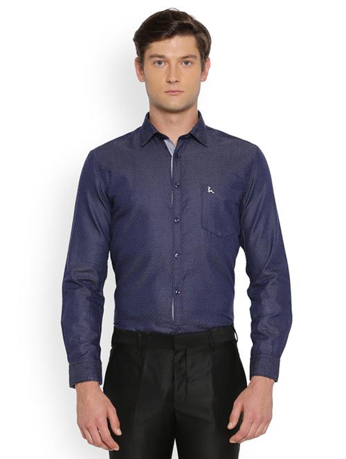 blue printed casual shirt - 17669997 - Standard Image - 1
