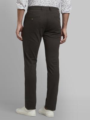 green solid flat front casual trouser - 17670003 - Standard Image - 3