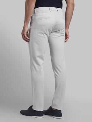 grey solid flat front casual trouser - 17670005 - Standard Image - 3