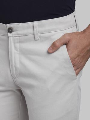 grey solid flat front casual trouser - 17670005 - Standard Image - 5