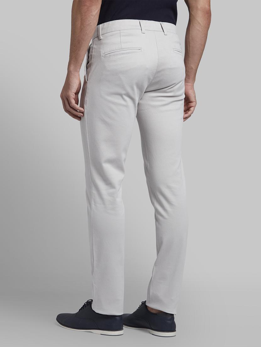 grey solid flat front casual trouser - 17670005 - Zoom Image - 3