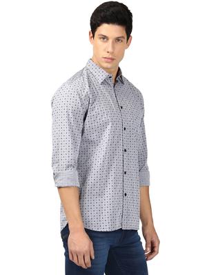 grey printed casual shirt - 17670017 - Standard Image - 2